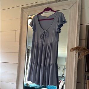 Boho ruffle Blue Dress